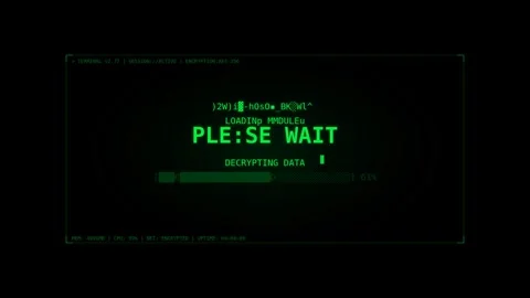 Motion of computer screen displaying loading and please wait messages in gr.. Stock Footage 342758133