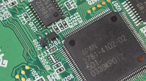 Motion Control Complex Circuit Electronic Board High Tech Background Data System Stock Footage 44354870