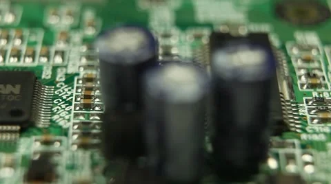 Motion Control Macro High Technology Board Pattern Power Telecommunication Tech Stock Footage 8765427