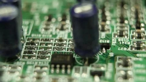 Motion Control Macro High Technology Board Pattern Power Telecommunication Tech Stock Footage 8765797