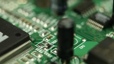 Motion Control Modern Future Technology Inside of Desktop PC Components Circuits Stock Footage 8765451