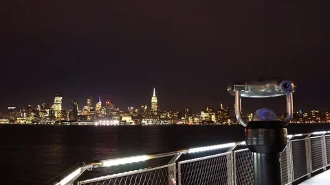 Motion Control Time-lapse of the Empire State Building and NYC Skyline at Night Video stock 74131641