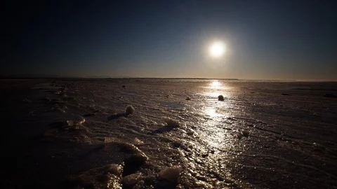 Motion Control Time-lapse of frozen shore in Alaska Video stock 102383459