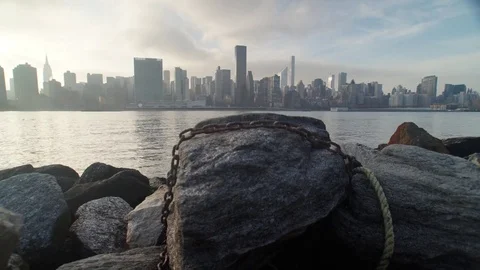 Motion Control Time-lapse of the Midtown Skyline at Sunset Stock Footage 74134135