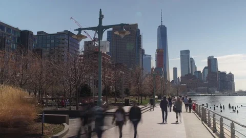 Motion Control Time-lapse or Hyperlapse of Manhattan and Lower Manhattan Stock Footage 74601321