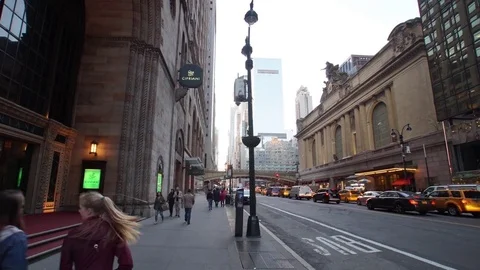 Motion Control Time-lapse or Hyperlapse of Grand Central Station at Sunset Stock Footage 74601472