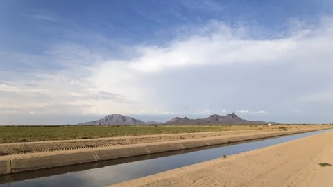 Motion Control Timelapse of a Thunderstorm Approaching Picacho Peak, Arizona Stock-Footage 95547526