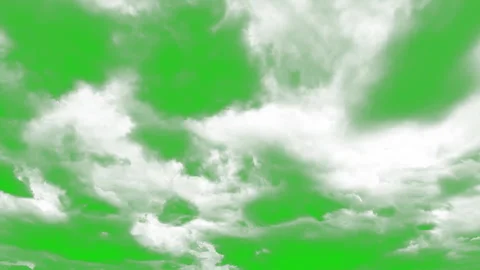 Motion controlled time lapse taken fluffy clouds on green screen Stockbeeldmateriaal 310687842