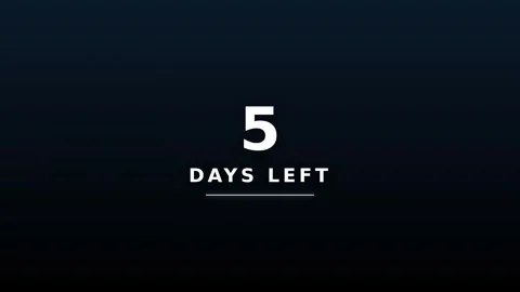 Motion countdown video with five days remaining countdown timer for event o.. Vídeos de archivo 338313595
