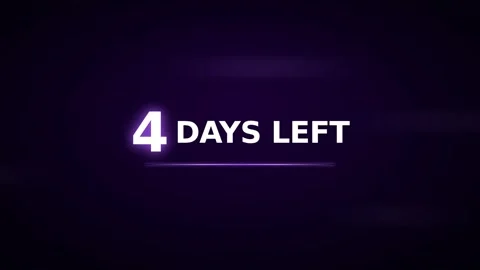 Motion countdown video with four days left in vibrant digital countdown dis.. Stock-Footage 338313421