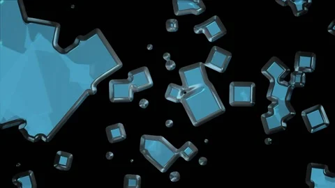 Motion cubes. Futuristic background with blue and glass cubes. Video stock 108271746