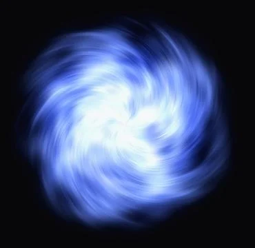 Motion curled blue flash beam in space Stock Illustration