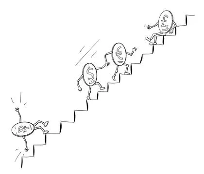 The motion of currencies Stock Illustration