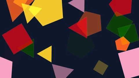 A motion Dark Background with Colorful Falling Geometric Shapes Stock Footage 327777095