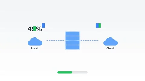 Motion Data Visualization of Cloud and Land Levels with Dynamic Progress In.. Stock Footage 342750240