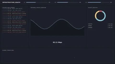 Motion Data Visualization Video Showing Dynamic Line Graphs and Circular Pr.. 库存影片 342562327