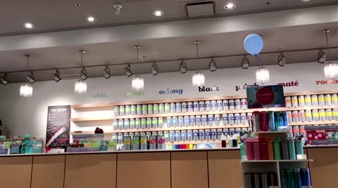 Motion of DAVIDsTEA store in Lougheed Town Centre mall Stock Footage 65052285