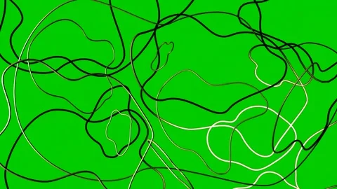 Motion design, animation of chaotic lines on a green background. Stock Footage 257266560