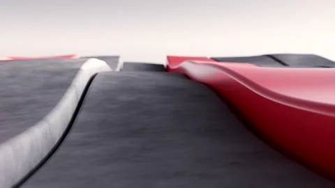 A motion design background in close up. gray and red lines wave motion Stock Footage 273773633