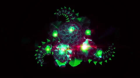Motion design blooming digital flower in poisoned green neon fashion colors. Stock Footage 111179076