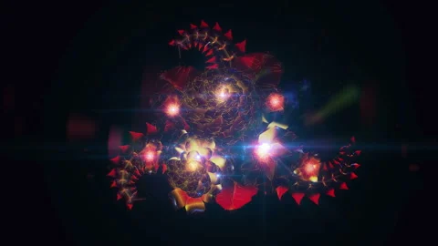 Motion design blooming digital flower in poisoned red warm purple fashion colors Stock Footage 111179525