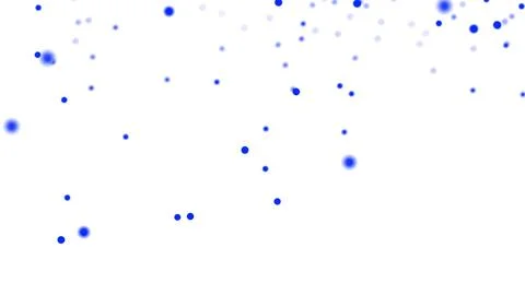 Motion design blue particles move smoothly across the screen. White background Illustrazione stock