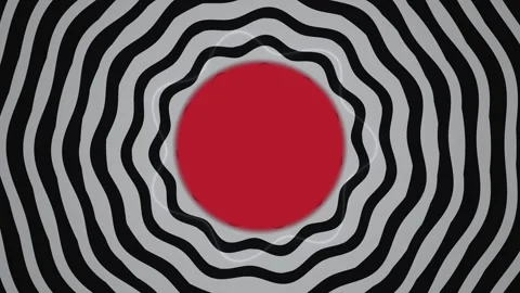 Motion design with concentric lines and red circle on gray Stock Footage 339490111