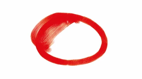 Motion Design Elements red circle paint brush strokes, isolated with alpha matte Stock Footage 49642508
