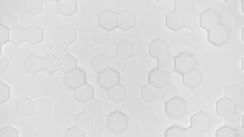 Motion design of geometric hexagon surface loop. Grid pattern of waving Stock Footage 91512626