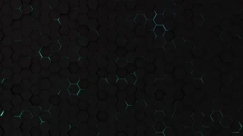 Motion design of geometric hexagon surface loop. Grid pattern of waving hexagons Stock Footage 278301615