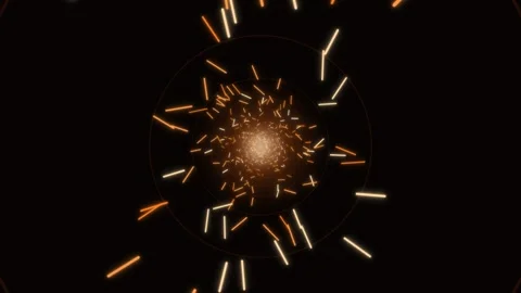 Motion design with glowing light trails in a circular pattern Stock Footage 337073347