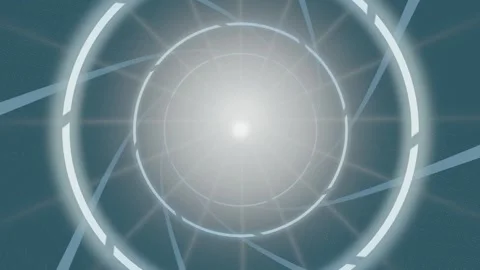 Motion design of light tunnel with abstract geometric lines Stock Footage 337378892