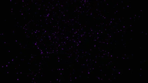 Motion design purple particles move smoothly across the screen. Black background Stock Footage 229491862