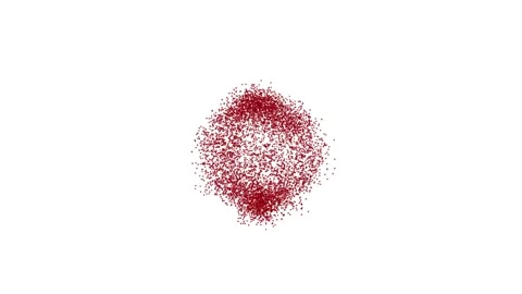 Motion design sphere of red dots decays 4k. A red sphere on a white background Stock Footage 229493133