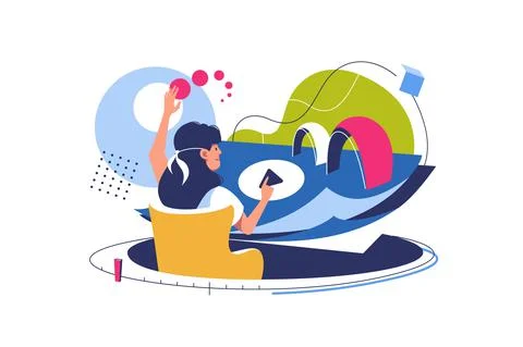 Motion design studio, multimedia production Stock Illustration