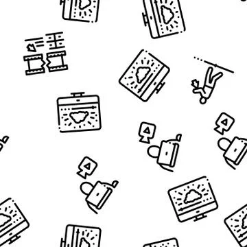 Motion Design Studio Seamless Pattern Vector Ilustración de archivo