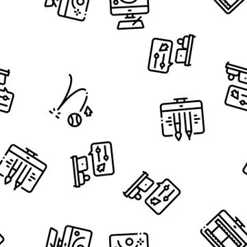 Motion Design Studio Seamless Pattern Vector イラスト素材