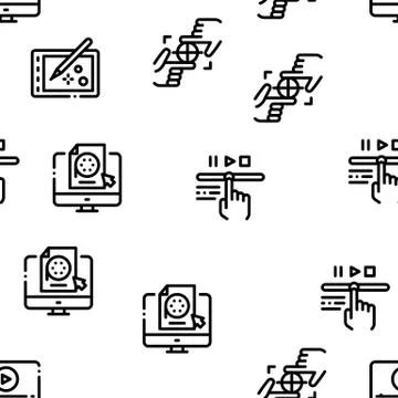 Motion Design Studio Seamless Pattern Vector イラスト素材