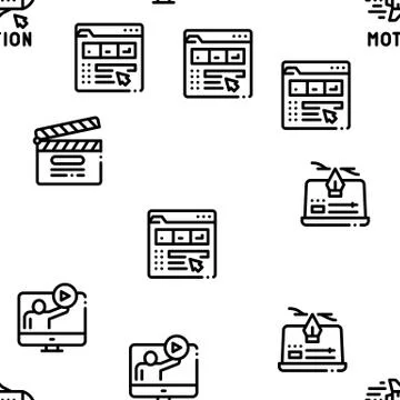 Motion Design Studio Seamless Pattern Vector Ilustración de archivo