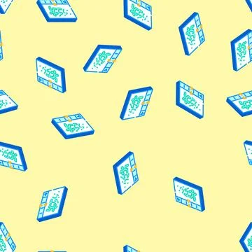 Motion design ux ui design isometric icon seamless pattern Stock Illustration
