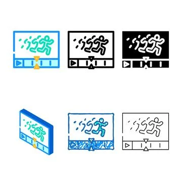 Motion design ux ui design color icon variants vector Stock Illustration