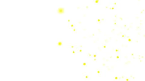 Motion design yellow particles move smoothly on a white background. Yellow Stockillustratie