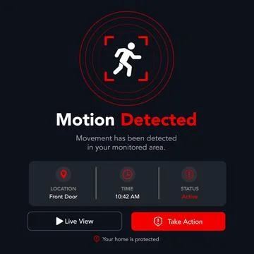 Motion detected security alert. vector illustration Stock Illustration