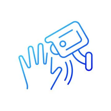 Motion detection camera gradient linear vector icon Stock Illustration