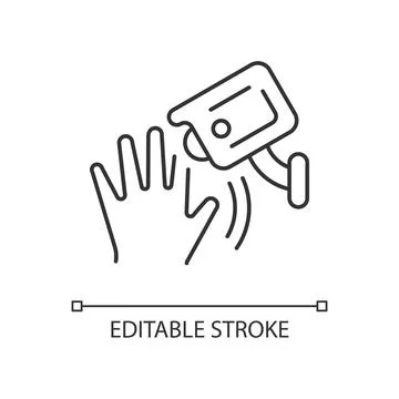 Motion detection camera linear icon Stock Illustration