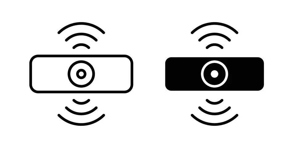 Motion detector icon drawing lines. Silhouette style vector bundle Stockillustratie