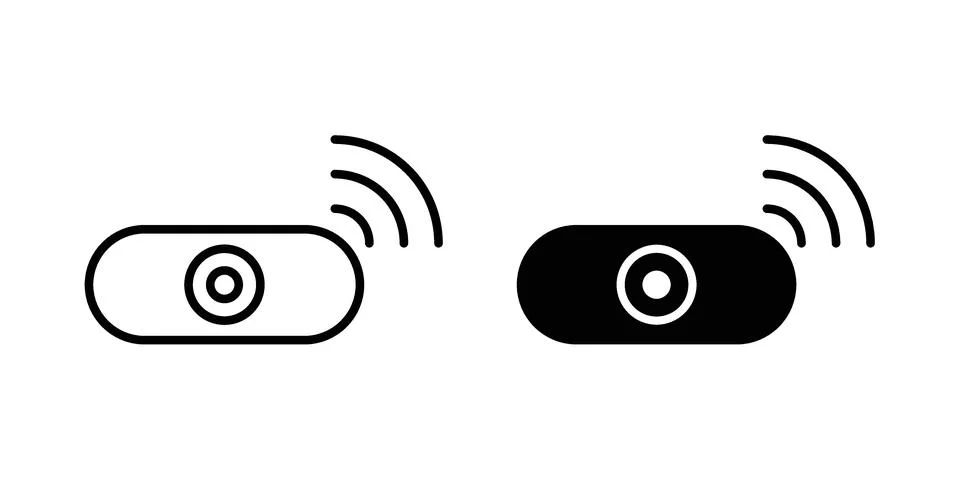 Motion detector icon silhouette vector set. thin line pack Stockillustratie