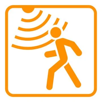 Motion detector solid icon, security and guard Stock Illustration