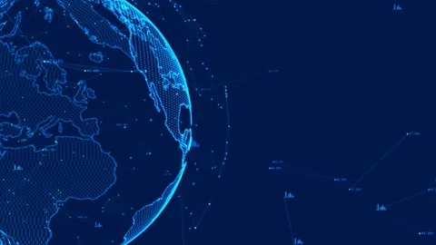 Motion of digital data flow world. Futuristic Technology Theme Background Stock-Footage 334651968