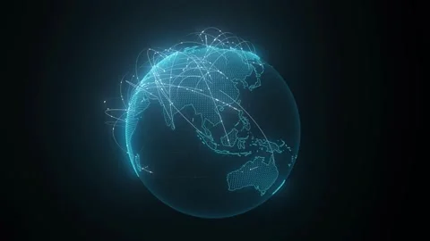 Motion of digital data flow world. Futuristic Technology Theme Background Vídeos de archivo 334652263